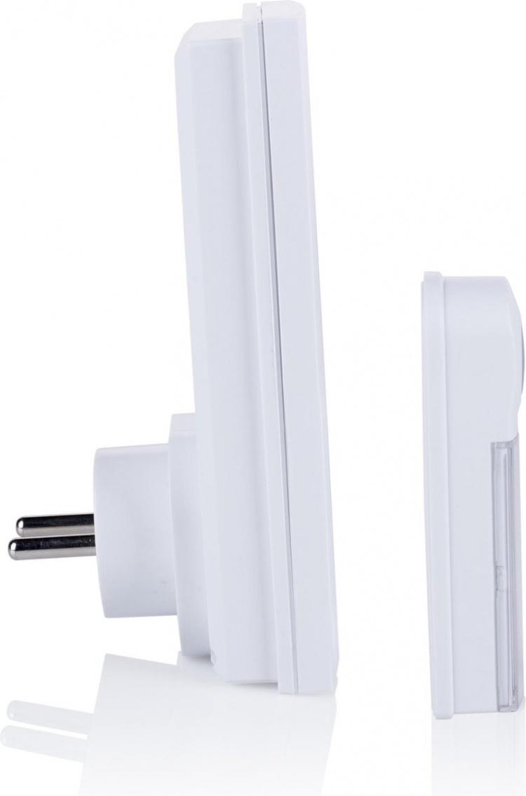 Byron DB411E Trådløs dørklokke + plug-in-mottaker, 50 m rekkevidde, hvit  Byron DB411E Trådløs dørklokke + plug-in-mottaker, 50 m rekkevidde, hvit