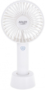Adler AD 7331 Oppladbar vifte 9 cm, 3 hastigheter, hvit Adler AD 7331 Oppladbar vifte 9 cm, 3 hastigheter, hvit