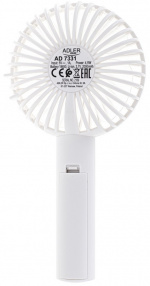Adler AD 7331 Oppladbar vifte 9 cm, 3 hastigheter, hvit Adler AD 7331 Oppladbar vifte 9 cm, 3 hastigheter, hvit