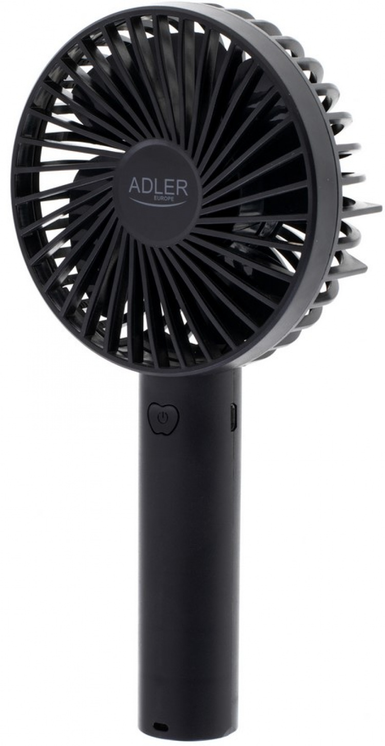 Adler AD 7331 Oppladbar vifte 9 cm, 3 hastigheter, svart