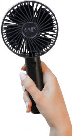 Adler AD 7331 Oppladbar vifte 9 cm, 3 hastigheter, svart