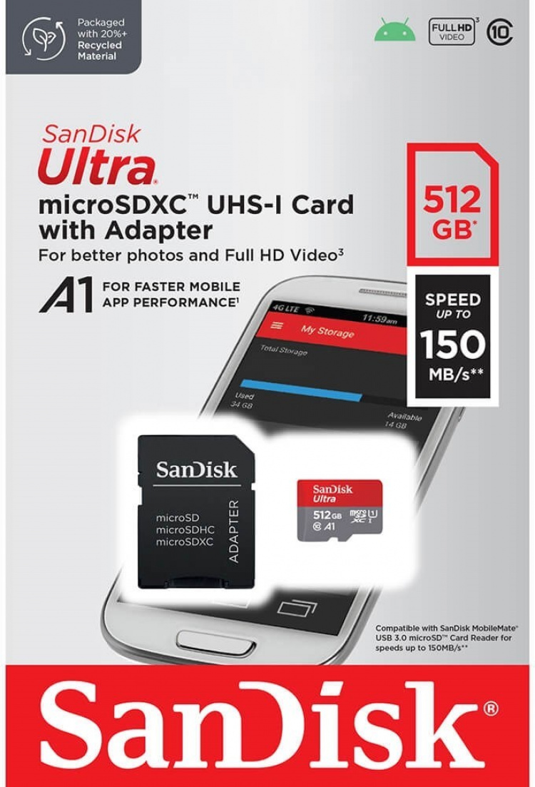 SanDisk Ultra-minnekort microSDXC, 128 GB SanDisk Ultra-minnekort microSDXC, 128 GB