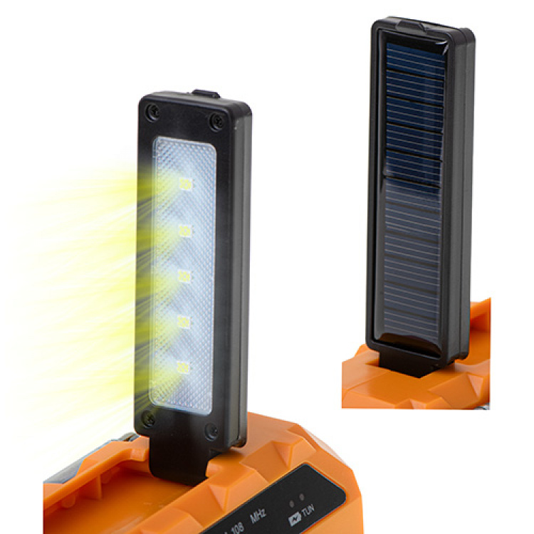 Nødradio / Veiradio med lommelykt, solceller og powerbank