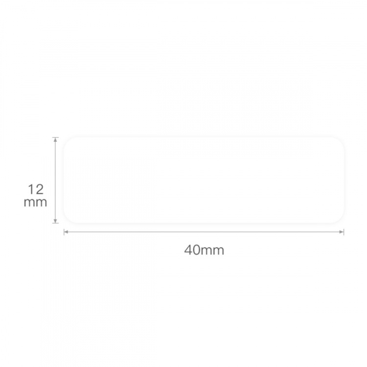 Termoetiketter for Niimbot D11 etiketteringsmaskin, Selvklebende, 12x40mm, Hvit