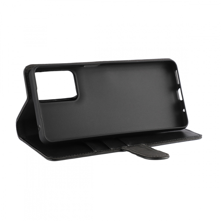 Essentials Motorola G34 PU plånboksfodral med 3-kortplatser, Svart