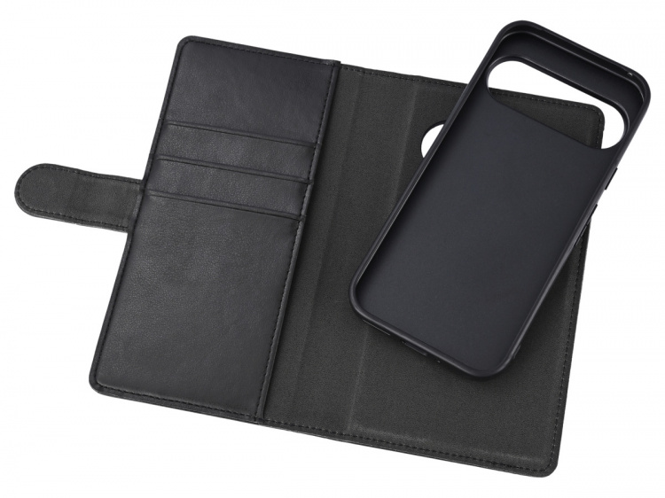 Essentials Google Pixel 9 Pro PU wallet, detachable, 3 cards, black Essentials Google Pixel 9 Pro PU wallet, detachable, 3 cards, black