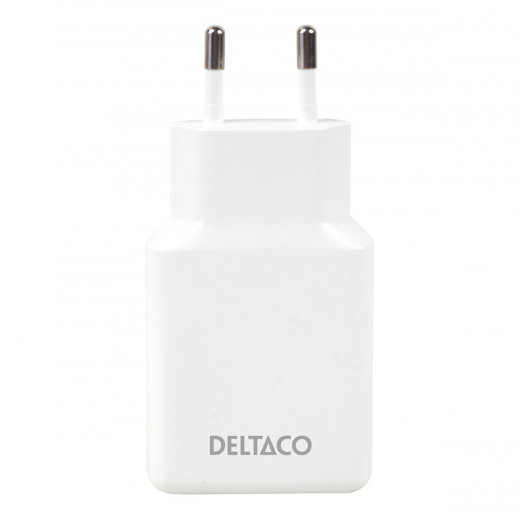 DELTACO USB-C väggladdare 45 W, 2x USB-C PD, slimmad storlek, total effekt 45 W DELTACO USB-C väggladdare 45 W, 2x USB-C PD, slimmad storlek, total effekt 45 W