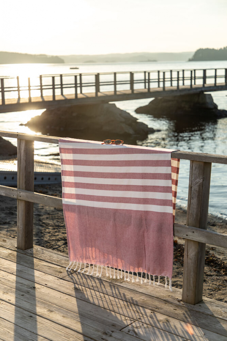 Lord Nelson Victory Hamam Morhult Badehåndkle, Rød, 90x150 cm