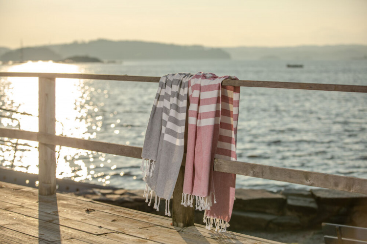 Lord Nelson Victory Hamam Morhult Badehåndkle, Grå, 90x150 cm