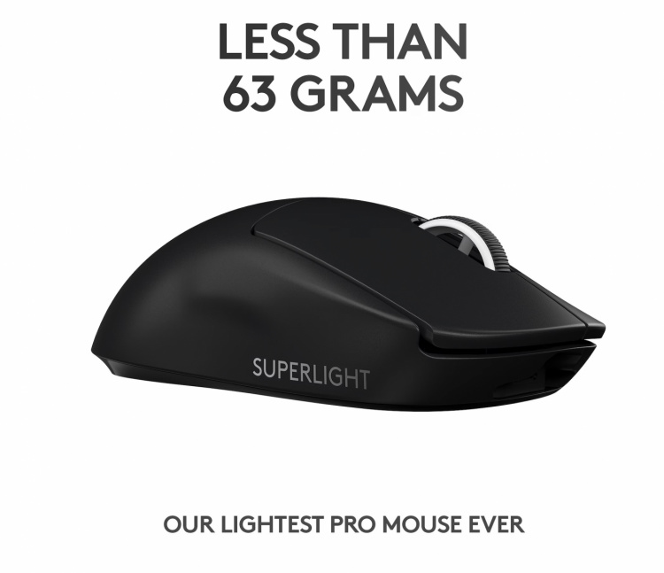 Logitech PRO X SUPERLIGHT trådløs spillmus, svart Logitech PRO X SUPERLIGHT trådløs spillmus, svart