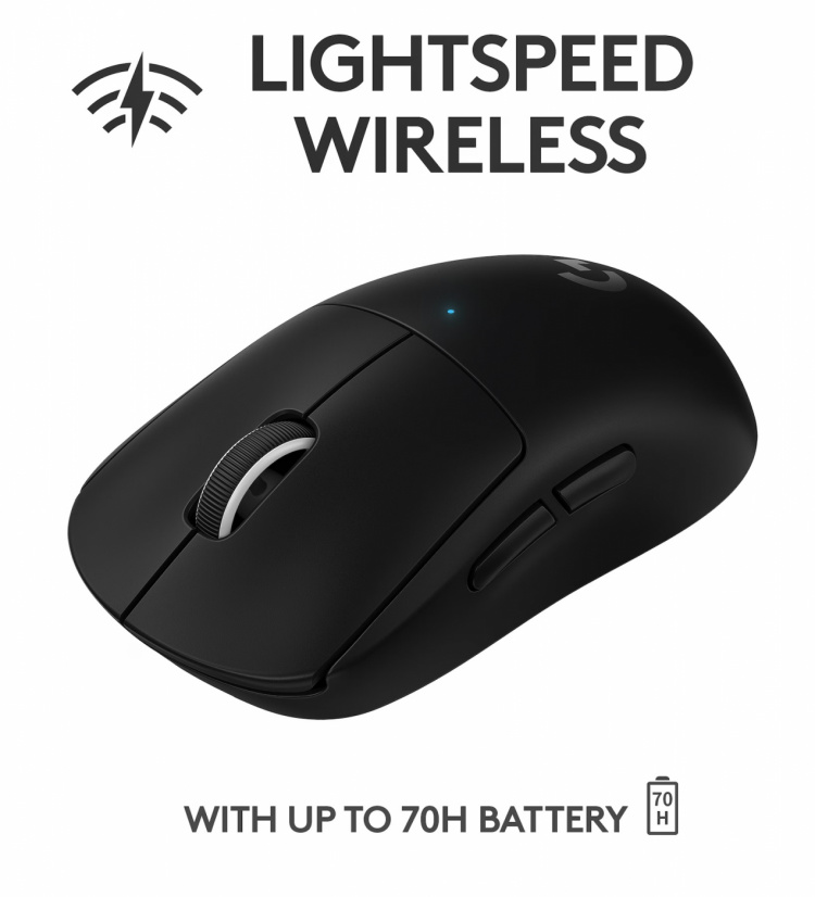 Logitech PRO X SUPERLIGHT trådløs spillmus, svart Logitech PRO X SUPERLIGHT trådløs spillmus, svart