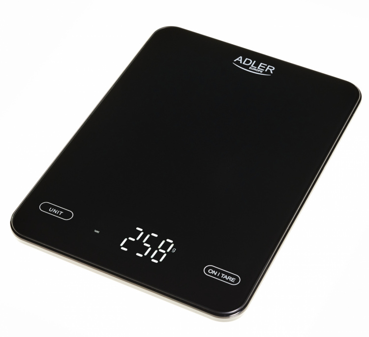 Adler AD 3177b Kjøkkenvekt 10 kg, USB-lading, svart