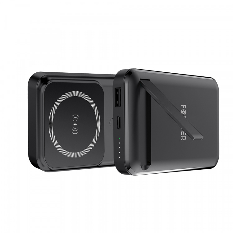 Forever MATB-100 Powerbank med trådløs lading, PD QC 22,5W 10000 mAh, svart