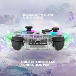 DELTACO Nintendo Switch-kontroller, gjennomsiktig, RGB, makroknapper DELTACO Nintendo Switch-kontroller, gjennomsiktig, RGB, makroknapper