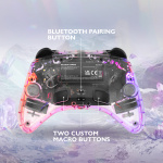 DELTACO Nintendo Switch-kontroller, gjennomsiktig, RGB, makroknapper DELTACO Nintendo Switch-kontroller, gjennomsiktig, RGB, makroknapper