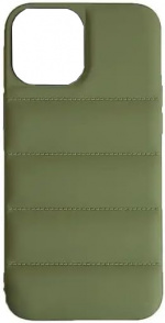 Puffer-etui for iPhone 14 Pro, grønn