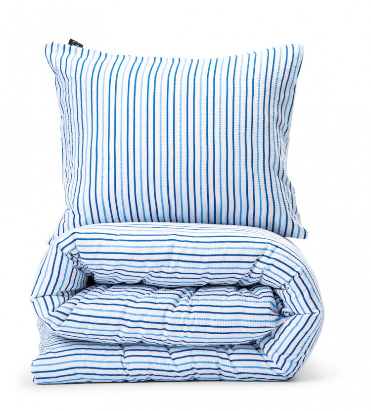 Kosta Linnewäfveri Naverstad sengeteppe, Blå