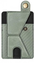 Kortholder i PU-lær med stativ, grønn