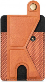 Kortholder i PU-lær med stativ, brun