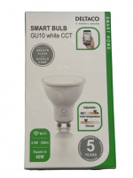 Smart LED-lampe, kald- og varmhvit, GU10-fatning