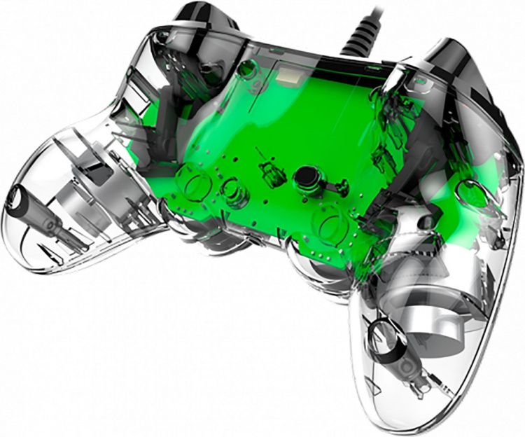 Nacon Kablet, opplyst Compact-kontroll, grønn LED (PS4/PC)