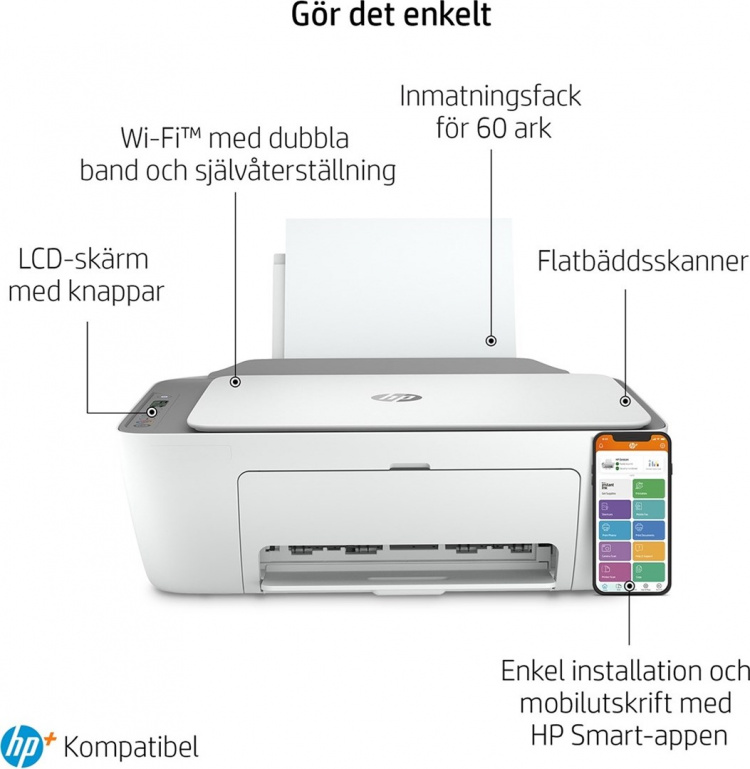 HP DeskJet 2720e alt-i-ett-skriver