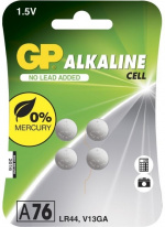 GP knappcelle 76A, 1,5 V, LR44, 4-pk GP knappcelle 76A, 1,5 V, LR44, 4-pk