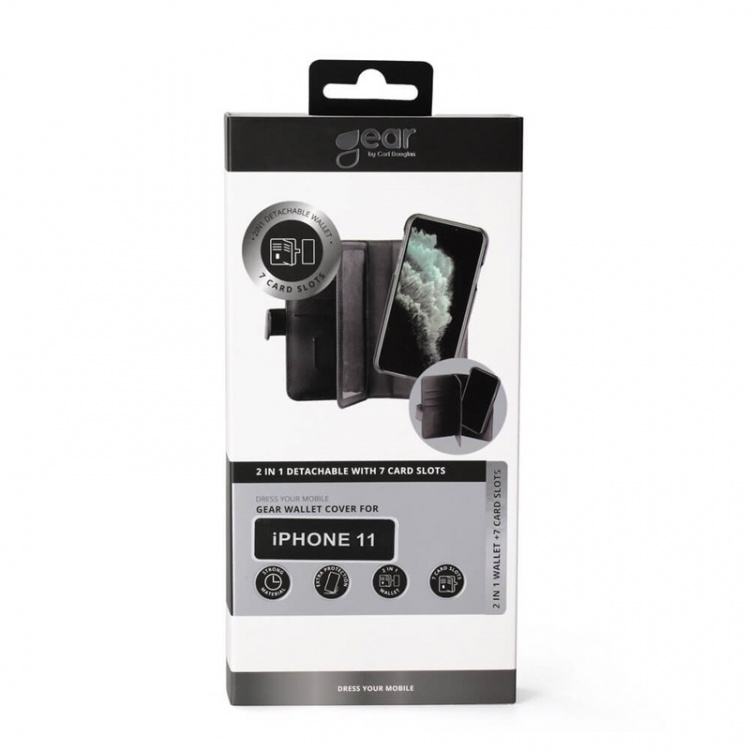 Gear Lommebokdeksel 2-i-1 7 Kortrom Svart - iPhone 11