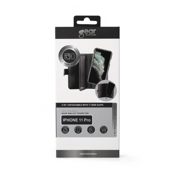 Gear Lommebokdeksel 2-i-1 7 Kortrom Svart - iPhone 11 Pro Gear Lommebokdeksel 2-i-1 7 Kortrom Svart - iPhone 11 Pro