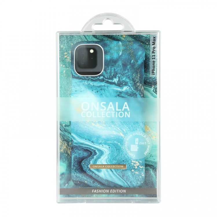 Onsala COLLECTION Mobilskal Soft Blue Sea Marble iPhone 11 Pro Max