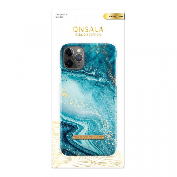 Onsala COLLECTION Mobilskal Soft Blue Sea Marble iPhone 11 Pro Max
