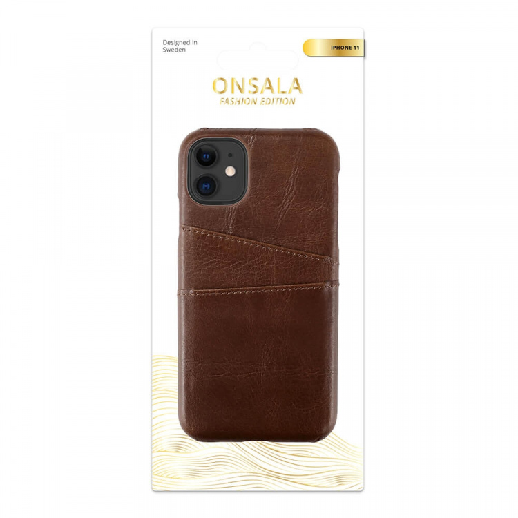 Onsala COLLECTION Mobildeksel Skinn Brun iPhone 11 med Kortlomme Onsala COLLECTION Mobildeksel Skinn Brun iPhone 11 med Kortlomme