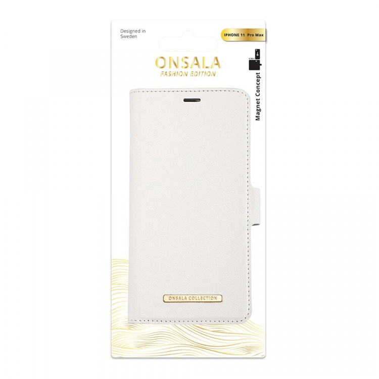 Onsala COLLECTION Lommebokveske Saffiano White iPhone 11 Pro Max Onsala COLLECTION Lommebokveske Saffiano White iPhone 11 Pro Max
