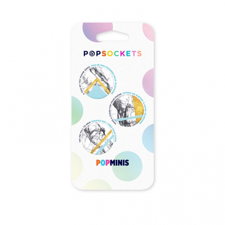 PopSockets White Marble Glam Avtagbare MINI Grip 3pack