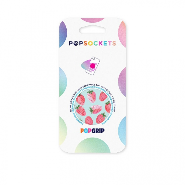 PopSockets Strawberry Rain Avtagbart Grip med Stativfunksjon PopSockets Strawberry Rain Avtagbart Grip med Stativfunksjon