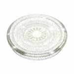 PopSockets Clear Glitter Silver Avtagbart Grip med Stativfunksjon