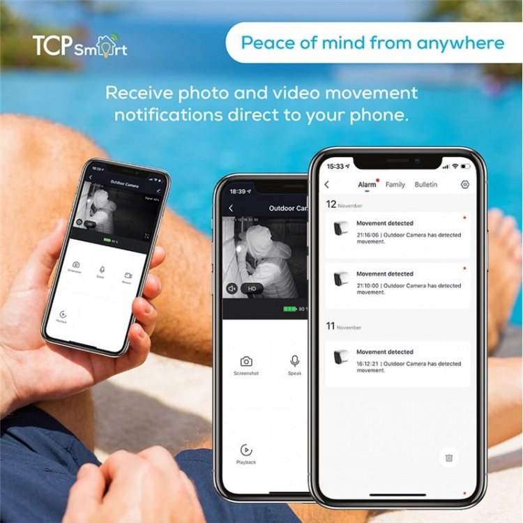 TCP SMART WIFI Utendørskamera 1080p 16Gb Hvit TCP SMART WIFI Utendørskamera 1080p 16Gb Hvit