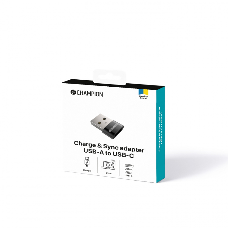 Champion Adapter USB-A til USB-C hunn Champion Adapter USB-A til USB-C hunn