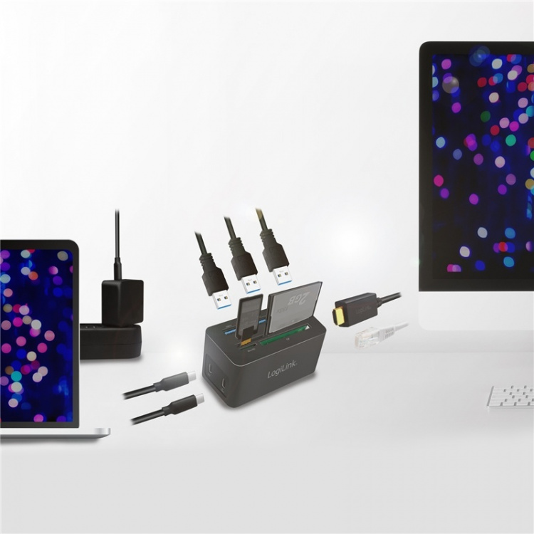 LogiLink PC/Mac mini-dokk HDMI, USB-C, USB