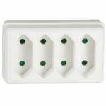 LogiLink Strømlist med 4 Euro-stikkontakter Hvit