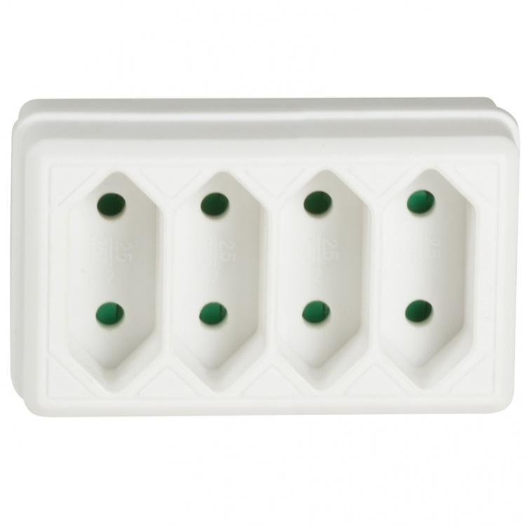 LogiLink Strømlist med 4 Euro-stikkontakter Hvit