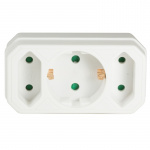 LogiLink 2-veis Euro-stikkontakt + 1 jordet stikkontakt Hvit