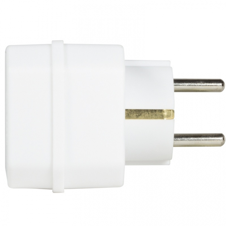 LogiLink 2-veis Euro-stikkontakt + 1 jordet stikkontakt Hvit