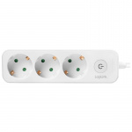 LogiLink Grenuttak 3-veis med bryter 1,5m Hvit