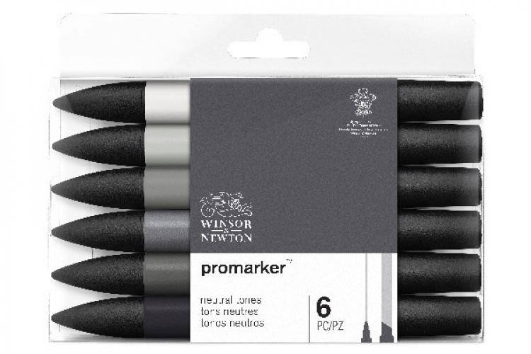 Winsor Promarker 6 stk, nøytrale toner