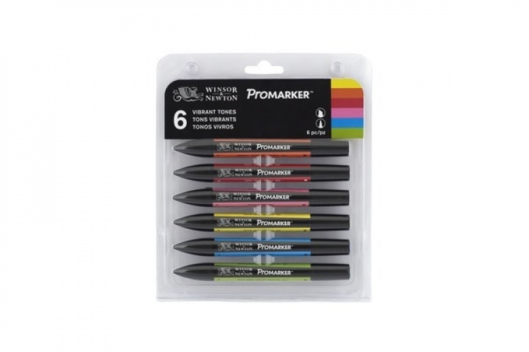 Winsor Promarker 6stk, levende toner