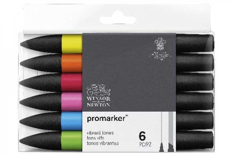 Winsor Promarker 6stk, levende toner