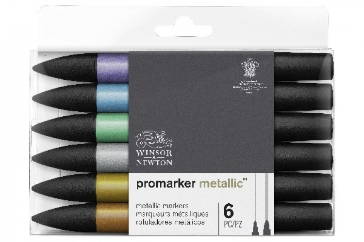 Winsor Promarker Metallic Marker 6 stk Winsor Promarker Metallic Marker 6 stk