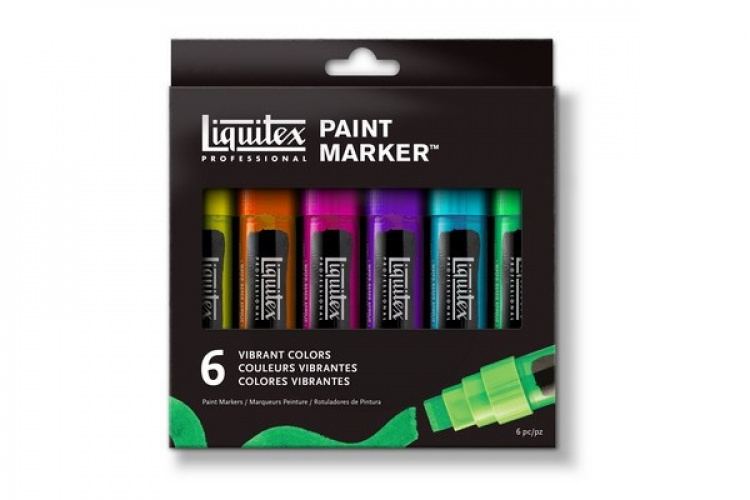Liquitex Akrylmarkør Wide Vibrant 6stk Liquitex Akrylmarkør Wide Vibrant 6stk