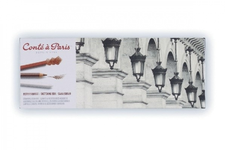 Conté à Paris Sketch Set med 12 fargestifter og 3 skisseblyanter